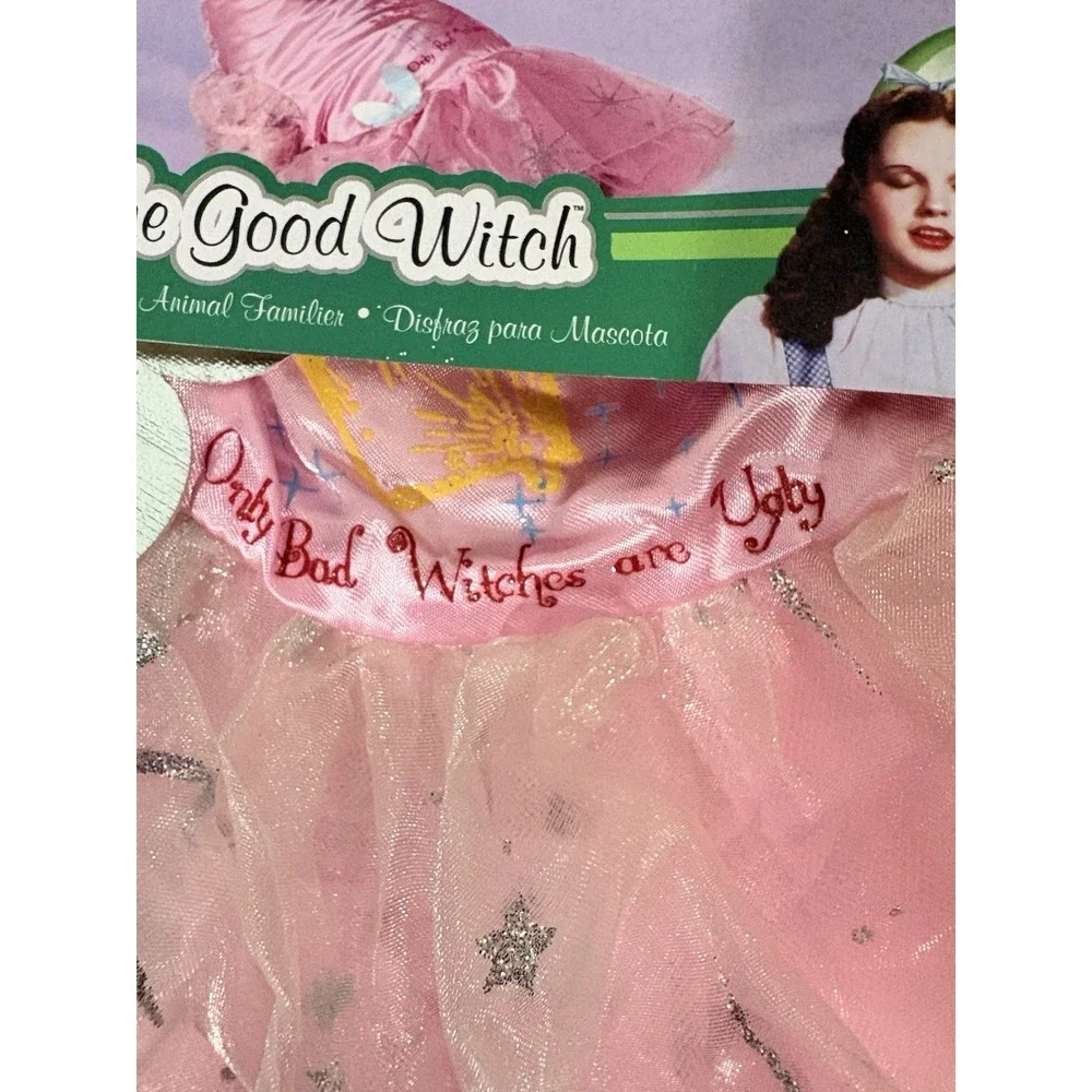 Rubie's Wizard of Oz Glinda the Good Witch Dog Costume XS Pink/Silver Polyester